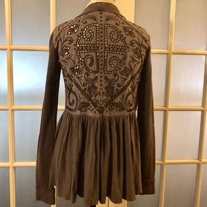 Anthro Saturday Sunday embroidered cardigan size S